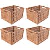 Creative Home 4x Cesto Vimini Naturale con Maniglie 40 x 30 x 24 cm