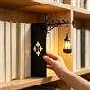Generic Lanterna per biblioteca, illuminazione decorativa per libreria, angolo lettura luce notturna a LED, lampade da libreria in metallo, lampade da tavolo vintage, ornamento per la stanza da studio