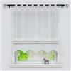 Joyswahl Lino optick Tenda a pacchetto Catrin con passanti a V, con strisce longitudinali e cornice a contrasto, 80 x 140 cm, colore bianco, 1 pezzo