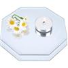 OLYCRAFT 2pz 12.6x12.6cm Piastrelle A Specchio Ottagonali In Vetro Spessore 2.5mm Specchi Decorativi In Vetro Specchio Piatto Portacandele per Parete Tavolo Matrimonio Mobile Centrotavola Fai Da Te