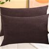 SWJ-swjssb Copri Cuscini Velluto A Coste - Set di 2, Fodere Quadrato E Rettangolare, Copricuscino Elasticizzati con Cerniera, per Divano E Camera da Letto, Lavabili(Coffee,30x50 cm Set of 2)