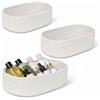 Dexpally Set di 3 Cestino Portaoggetti Bagno Bianco, Cestini Portaoggetti Intrecciato, Impilabile Scatola Di Immagazzinaggio In Corda Di Cotone per Bagno, Cucina, Camera, Salotto, Ufficio.(3 Misure)