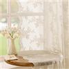 MYSKY HOME Set di 2 tende in pizzo con fiori ricamati, gallone fronzolo, trasparenti, moderne, per soggiorno, camera da letto, colore avena, A 175 x L 140 cm