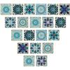 Orenge 20 Pezzi Adesivi per Piastrelle 15x15cm Marocco Mattonelle Adesive Decalcomanie di piastrelle Impermeabili Adesivo piastrelle da Parete per Cucina Bagno Tavolo Scale Decorazione (Blu)