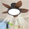 Dobecd Ventilatore da Soffitto con Luce 6 Velocità Reversibile Telecomando APP Dimmerabile 3 Temperature di Colore Plafoniera con Ventilatore Funzione Memoria Sala Pranzo Soggiornolegno noce-25
