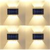 AntDau71® - 4 Pezzi Applique 10 led da Esterno, a Carica Solare, Impermeabile, per Veranda, per Giardino, per Vialetto, Alta luminosità, Batteria integrata - CW904-4