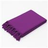 PARAMAISON Telo Mare con Frange, 100% Cotone Fouta, Tinta Unita, Asciugamani Spiaggia, Lettino| 90x160 cm Viola