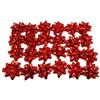 GMM 24 Coccarde da Regalo grandi, Colore Rosso Metallico per Regali di Natale, Fiocchetti per Pacchetti Regalo Autoadesivi, Stelle Decorative per Ricorrenze, Diametro circa 6,5cm con adesivo 2.5cm