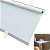 KGUDYS Tende a Rullo Oscuranti a Retrattile,Tenda Avvolgibile a Molla per Finestre,Tende Oscuranti per Ambienti,Tessuto Di Protezione Uv,32-150cm Di Larghezza,Per Casa E Ufficio,White-58x150cm(22.8x59in)