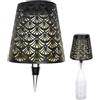 Generic Lampada a energia solare per bottiglia di vino, proiettore di in metallo cavo con tappo, lampada da tavolo ad energia solare bianca calda per matrimoni, feste e bar, decorazione decorativa in