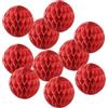 PATIKIL Pom Pom Di Fiori Di Carta In Tessuto Da 4, Confezione Da 10 Palline Di Fiori Appese Per Decorazioni Di Compleanni Matrimoni Sfondi Per La Casa, Rosso