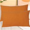 SWJ-swjssb Copri Cuscini Velluto A Coste - Set di 2, Fodere Quadrato E Rettangolare, Copricuscino Elasticizzati con Cerniera, per Divano E Camera da Letto, Lavabili(Orange,35x55 cm Set of 2)