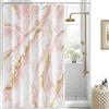 Uiiooazy Tenda Doccia Antimuffa, Tenda da Doccia 150x200cm Rosa Sfumata Effetto Marmo Gradiente Tende da Bagno Impermeabile Tessuto Lavabile Poliestere Tende per Vasca da Bagno con 10 Anelli