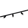 Ledvion Sistema di Binario 1m Monofase Nero 3 faretti senza lampadina GU10