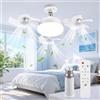 Usper Ventilatore da Soffitto con Luce, 3 Teste Drone Lampadario con Ventilatore da Soffitto LED E27 50W Ventola Lampadina Silenzioso Ventilatori, Telecomando 3 Velocità 3 Colori per Camera (3 Teste)