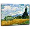 Niik Quadro + Telaio (BC) campo di grano con cipressi di vincent van gogh 60 x 47 x 1,7 cm falso d'autore stampa su tela