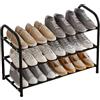 CNKHDZ Scarpiera stretta estraibile salvaspazio espandibile da 45 a 83 cm Armadio per scarpe nero Scarpiera per ingresso, corridoio, ingresso esterno (Nero, 1 pezzo/3 ripiani)