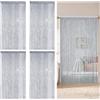 BOUFEIDA 4 Tende a Fili per Porta, 100x200 cm Tende a Filo per Interni, Tenda Porta con Brillantini, Decorazione per Finestre, Divisori, per Matrimoni, Feste (grigio argento)
