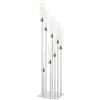 LANLONG Portacandele da pavimento con paralume in acrilico, alto 125 cm, per candele LED coniche, centrotavola dorato per tavolo, matrimoni, feste, eventi, ricevimenti, decorazione per la casa (argento)