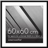 Americanflat Cornice 60x60 cm Nera - Cornice 50x50 cm con Passepartout o 60x60 cm Senza Passepartout - Portafoto con Bordo Sottile in PVC e Pannello Protettivo in Plastica