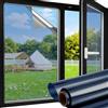 aboveBED Pellicola Specchio per Vetri Finestre 44.5 x 200 cm Blu-Argento, Pellicola Privacy Adesiva Leggera, Anti Sole e Calore, Anti UV, Vista Chiara, Interno Esterno