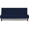 FIGOOO Copridivano senza Braccioli 3 Posti Elasticizzato Copridivano Letto Pieghevole Universale Lavabile Spandex Fodera per Futon a Tinta Unita Coperture Divano Clic Clac per Soggiorno Casa,Blu Navy