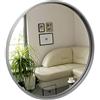 BD ART Specchio rotondo da parete, diametro 50 cm, legno, grigio