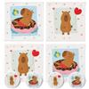 MIJOMA Capybara Love - Set di 4 asciugamani magici in cotone, 30 x 30 cm