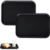 Foonary 2 vassoi da portata in plastica, 30 x 22 x 1,5 cm, rettangolari, nero, antiscivolo, per cucina, caffè, buffet, feste, picnic, dessert e snack