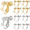 SUNNYCLUE 1 scatola 40 pezzi 2 colori Clip per Orecchini A Vite Convertitore di Orecchini Oro Argento Ottone Clip Sul Retro Degli Orecchini con Componenti Ad Anello Risultati per Orecchie Non Forate G