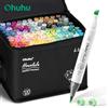 Ohuhu Honolulu 120 colori pennarelli set pennarelli per alcol artistici riutilizzabili doppia punta schizzi disegno manga materiale scolastico d'arte