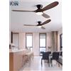 INTELLIGENT FAN Ventilatore da soffitto a basso profilo da 42/52 pollici con luce a LED e telecomando, per interni, ristoranti, con pale in legno massello e lampadario integrato