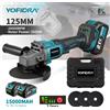 YOFIDRA 125mm Smerigliatrice angolare senza spazzole 3 Marce Rettificatrice a batteria Taglio Utensile elettrico per la lavorazione del legno Per Makita Batteria Pin