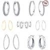 Orstarry Orecchini a doppio cerchio grandi in argento sterling 925 con orecchini a trama semplice per regali per feste di compleanno di donne, gioielleria raffinata
