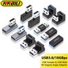 NNBILI USB3.0 Adattatore di estensione ad angolo retto da maschio a femmina Adattatore USB a gomito verso l'alto da 90 gradi 10 Gbps per connettore PC portatile