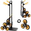 SucceBuy Carrello Pieghevole SucceBuy 440/770 lbs con 6 Ruote e 2 Corde Elastiche, Carrello Saliscale per Shopping, Traslochi e Magazzino
