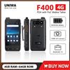 UNIWA F400 PDA robusto con Walkie Talkie PoC Zello IP65 Smartphone Android 15 4350mAh 4.0 pollici 4G Gamma globale Walkie Talkie NFC