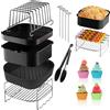 NONE Accessori per friggitrice ad aria per Cosori 5.5L, Cecotec 6L, 6.5L, Ninja 6.2L XXL Stampo per friggitrice ad aria quadrato in silicone
