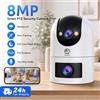 JOOAN Telecamera IP Jooan 4K 8MP a Doppia Lente e Doppio Schermo, Telecamere PTZ WiFi per Esterni con Tracciamento Automatico, Telecamera CCTV Audio Video per Sorveglianza Interna