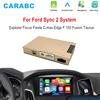 CARABC Per Ford Sync2 Sistema Explorer Focus Fiesta C-max Edge F-150 Fusion Taurus Wireless Carplay Android Auto Mirror Link Airplay