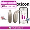 tindodo Apparecchio acustico Oticon Jet 1 Jet 2 MiniRITE 312 con supporto per batteria, streaming Bluetooth, 48 canali, adatto per anziani e adulti.