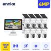Annke 4MP telecamere di sicurezza solari 10CH 12 pollici LCD 2.4G 5.8G PTZ telecamere di sicurezza wifi PIR telecamera per visione notturna a colori sicurezza wifi