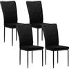 WOLTU Set di 4 Sedie da Pranzo con Schienale Alto, Sedie Imbottite con Gambe in Metallo per Sala da Pranzo, Matrimoni e Ristoranti