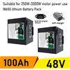 ALalito Batteria agli ioni di litio 18650, 48V20Ah-100Ah, BMS+caricabatterie integrati, spedizione entro 24 ore, adatta per motori inferiori a 3000W