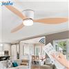 Jelena Ventilatore da Soffitto Jelena con Luce LED e Telecomando, Grande Lampada da Soffitto Minimalista per Camera da Letto, Soggiorno e Sala da Pranzo