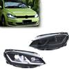 xunder Fari a LED per Volkswagen VW Golf 7 MK7 VII 2013-2017 TDI TSI, Luci Diurne Oscurate, Omologazione E-MARK, Gruppo Luci Anteriori [Non Compatibile con GTI/R/GTD]