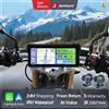 Junsun DVR per moto da 8,1 pollici Dual 2K con Carplay, Android Auto, GPS, display di navigazione, impermeabile IPX7, dashcam portatile, monitor touchscreen digitale, Moto BT