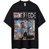 Bandai Prodotti periferici ONE PIECE: T-shirt casual oversize da uomo in cotone traspirante per l'estate 2025, ideale per il tempo libero quotidiano e feste a tema fumetto