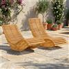 Outsunny Set di 2 Sedie a Dondolo da Esterno in Legno di Acacia, 2 Sdrai da Giardino Pieghevoli Ergonomico, Design a Doghe per Giardino, Balcone, Salotto o Prato, Naturale
