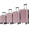 YONSLY Set di Valigie YONSLY 4 Pezzi 16/20/24/28 Pollici Valigia Rigida Trolley con 4 Ruote Girevoli a 360° ° Valigia con lucchetto a combinazione, maniglia in gomma morbida e rete, ideale per viaggi di